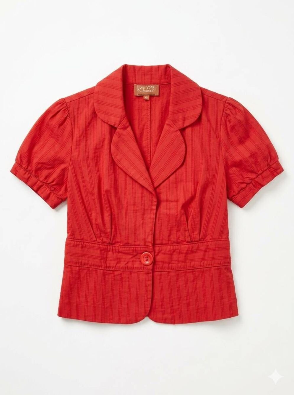 💜Red Fitted Cropped Short Sleeve Blazer Medium
